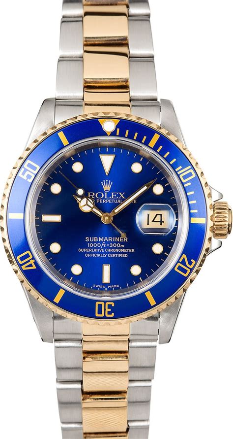 rolex submariner blau gold gebraucht|rolex submariner blue price new.